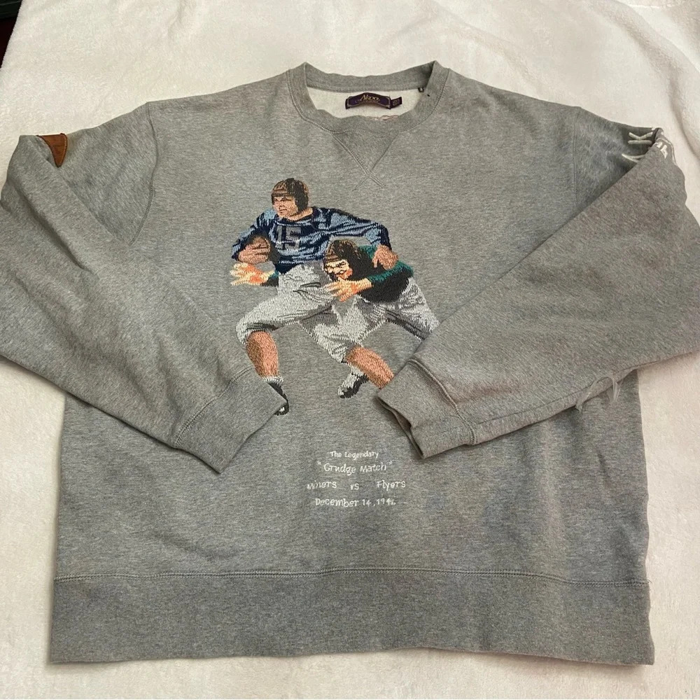 Akoo collegiate football 1946 embroidered crewneck XXL gray 28577